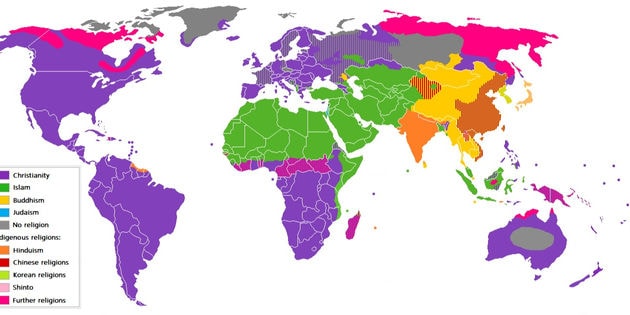 Distribution of the world's religions