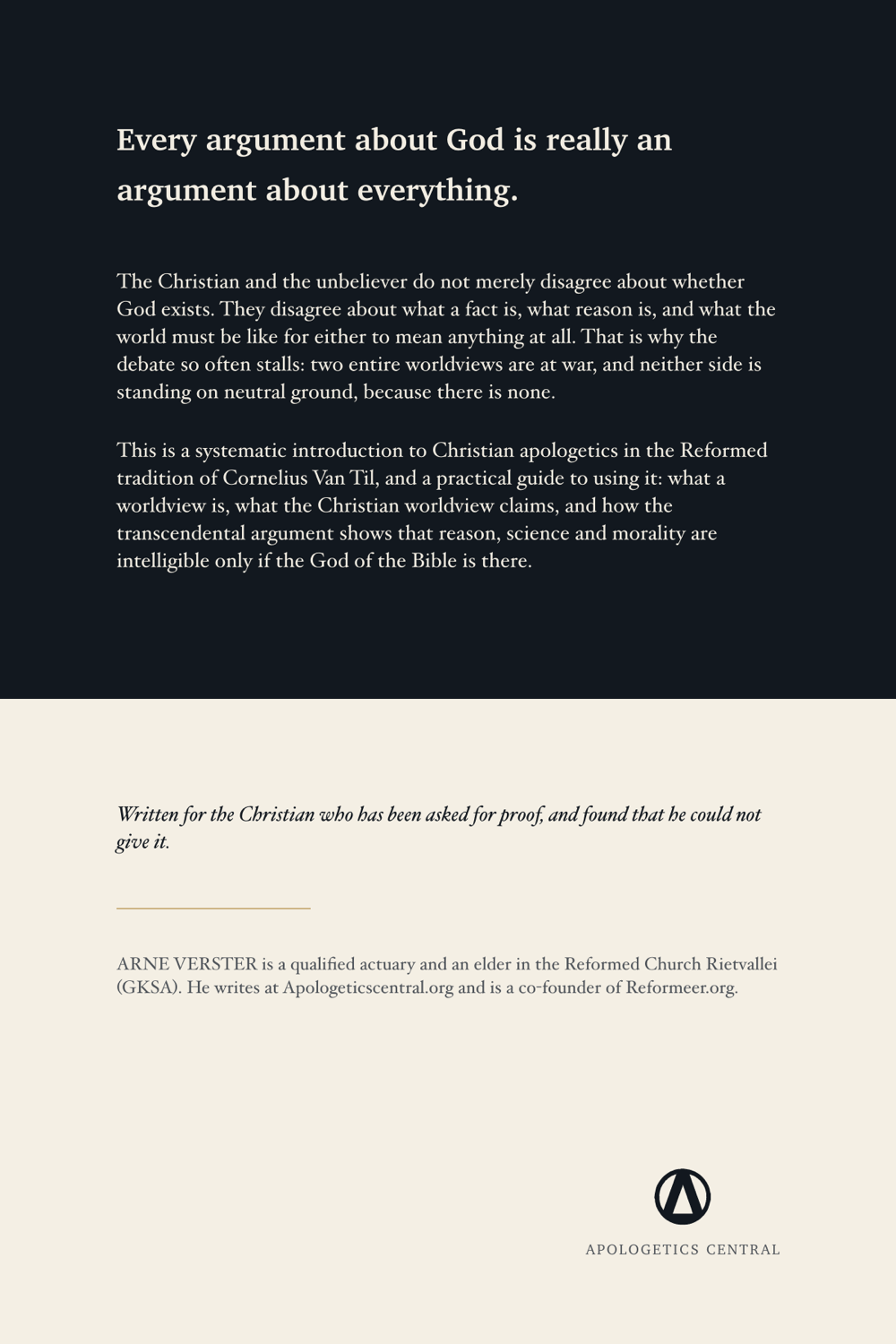 War of the Worldviews, back cover